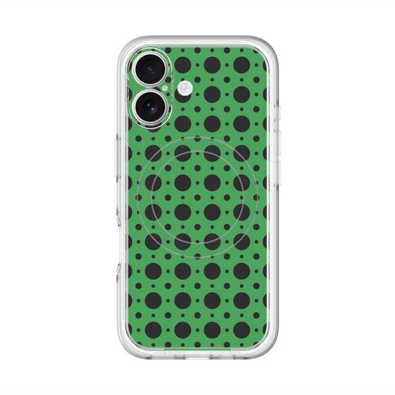 スリムプロテクションプレミアムケース with MagSafe［ Shower Dot - Green ］
