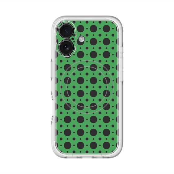 スリムプロテクションプレミアムケース with MagSafe［ Shower Dot - Green ］