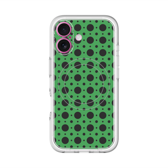 スリムプロテクションプレミアムケース with MagSafe［ Shower Dot - Green ］