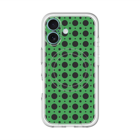 スリムプロテクションプレミアムケース with MagSafe［ Shower Dot - Green ］