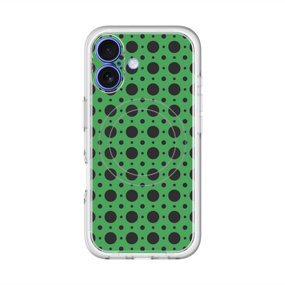 スリムプロテクションプレミアムケース with MagSafe［ Shower Dot - Green ］