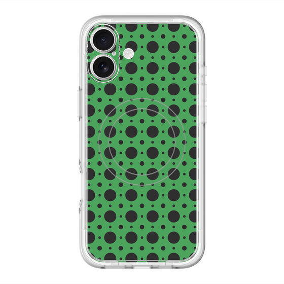 スリムプロテクションプレミアムケース with MagSafe［ Shower Dot - Green ］