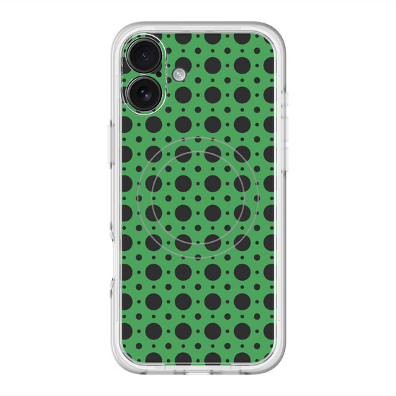 スリムプロテクションプレミアムケース with MagSafe［ Shower Dot - Green ］