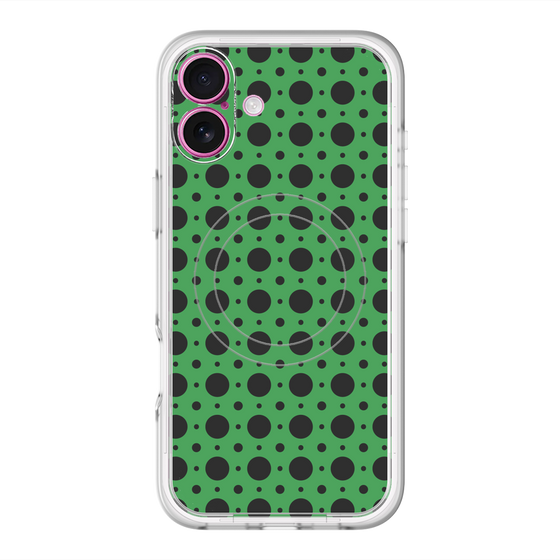 スリムプロテクションプレミアムケース with MagSafe［ Shower Dot - Green ］