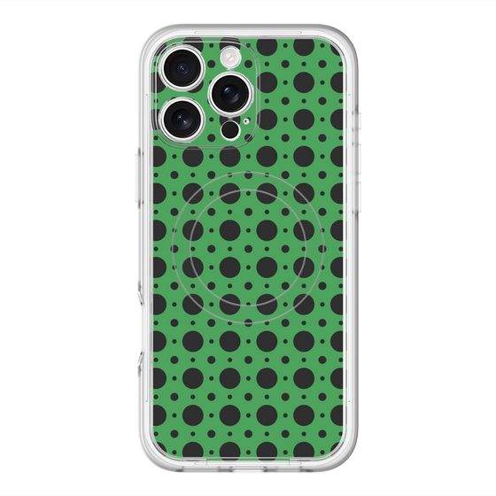 スリムプロテクションプレミアムケース with MagSafe［ Shower Dot - Green ］