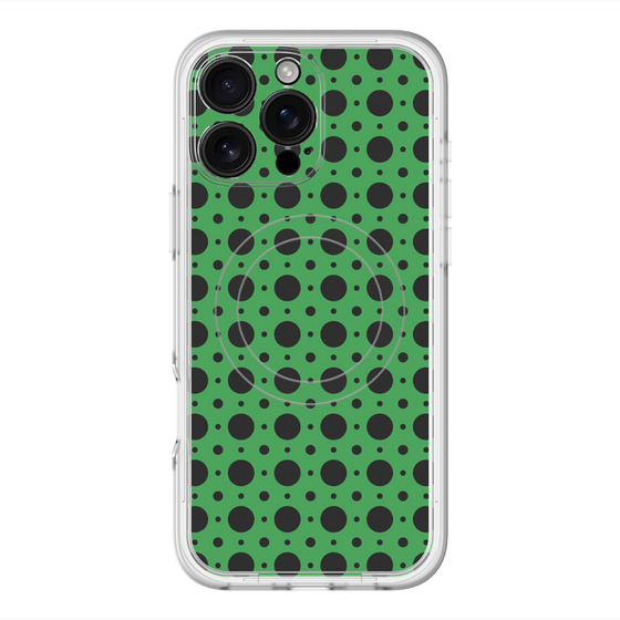 スリムプロテクションプレミアムケース with MagSafe［ Shower Dot - Green ］