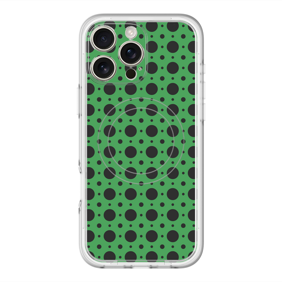 スリムプロテクションプレミアムケース with MagSafe［ Shower Dot - Green ］