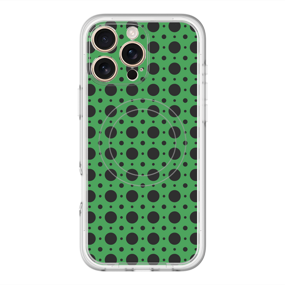 スリムプロテクションプレミアムケース with MagSafe［ Shower Dot - Green ］