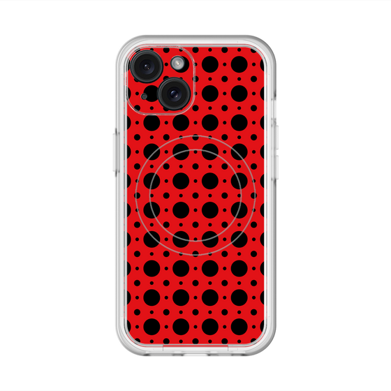 スリムプロテクションプレミアムケース with MagSafe［ Shower Dot - Red ］
