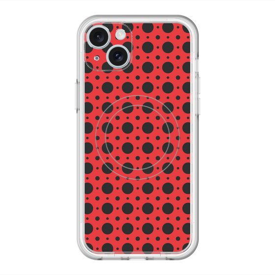 スリムプロテクションプレミアムケース with MagSafe［ Shower Dot - Red ］