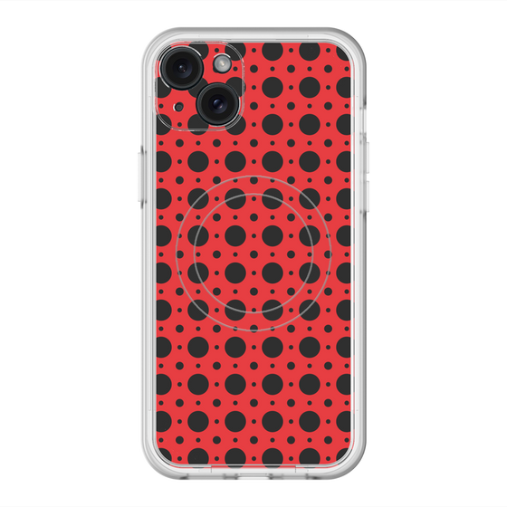 スリムプロテクションプレミアムケース with MagSafe［ Shower Dot - Red ］