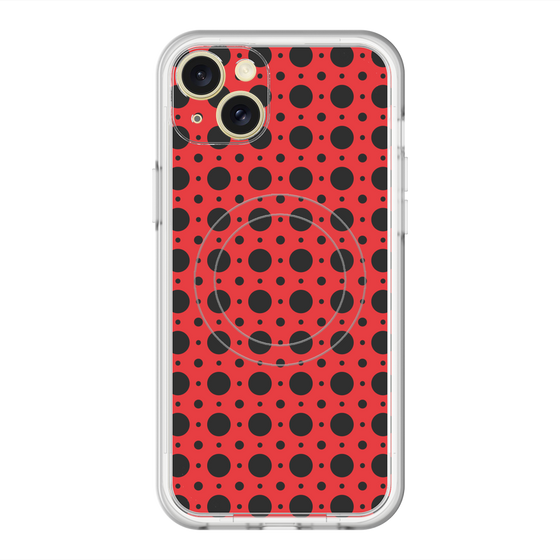 スリムプロテクションプレミアムケース with MagSafe［ Shower Dot - Red ］