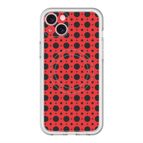 スリムプロテクションプレミアムケース with MagSafe［ Shower Dot - Red ］