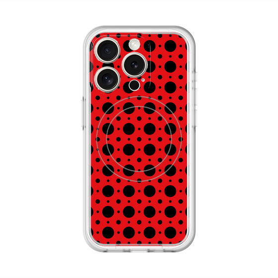 スリムプロテクションプレミアムケース with MagSafe［ Shower Dot - Red ］