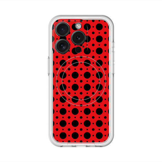 スリムプロテクションプレミアムケース with MagSafe［ Shower Dot - Red ］
