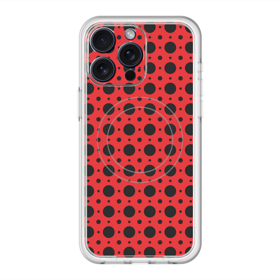スリムプロテクションプレミアムケース with MagSafe［ Shower Dot - Red ］