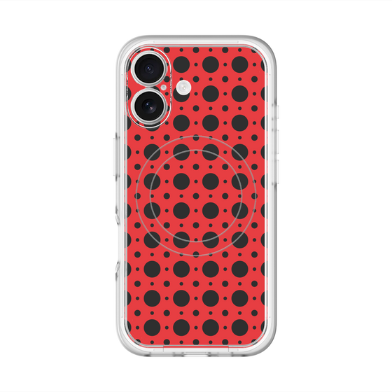 スリムプロテクションプレミアムケース with MagSafe［ Shower Dot - Red ］