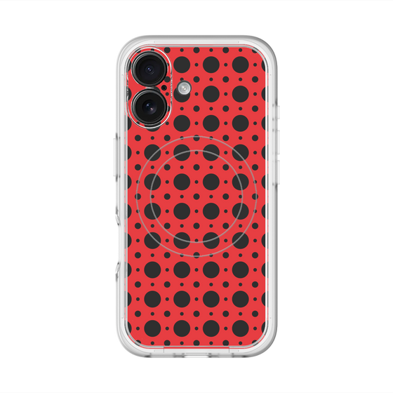 スリムプロテクションプレミアムケース with MagSafe［ Shower Dot - Red ］