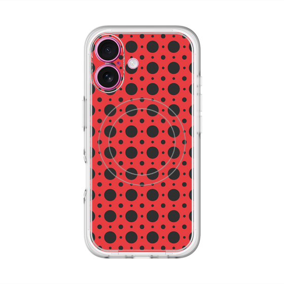 スリムプロテクションプレミアムケース with MagSafe［ Shower Dot - Red ］