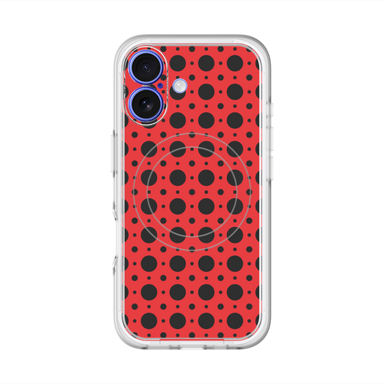 スリムプロテクションプレミアムケース with MagSafe［ Shower Dot - Red ］