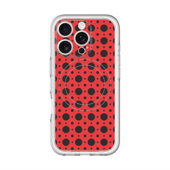 スリムプロテクションプレミアムケース with MagSafe［ Shower Dot - Red ］