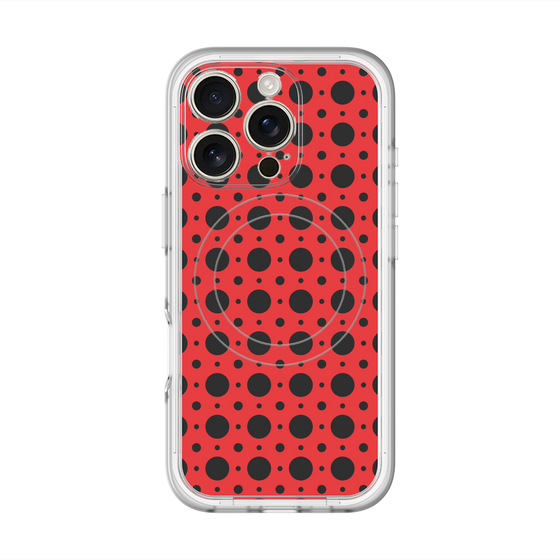 スリムプロテクションプレミアムケース with MagSafe［ Shower Dot - Red ］