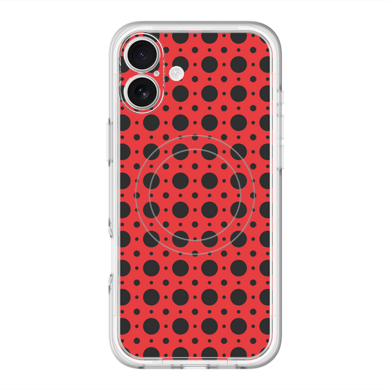 スリムプロテクションプレミアムケース with MagSafe［ Shower Dot - Red ］