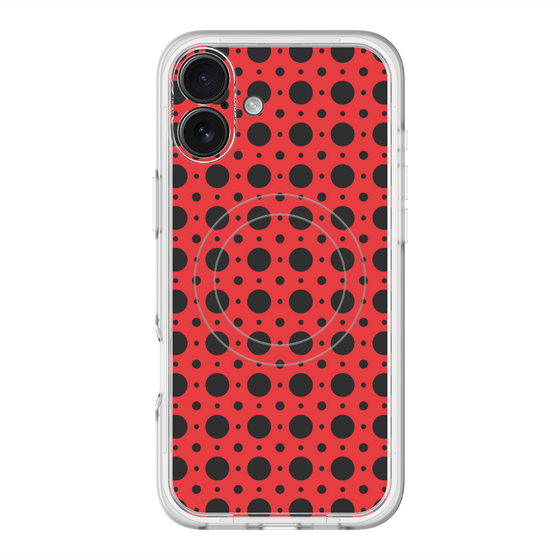 スリムプロテクションプレミアムケース with MagSafe［ Shower Dot - Red ］