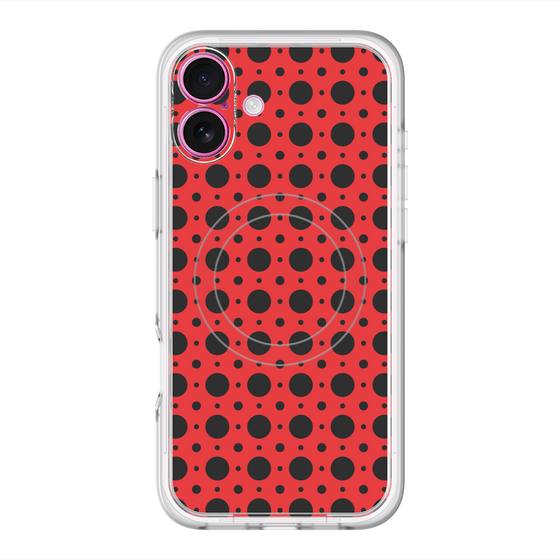 スリムプロテクションプレミアムケース with MagSafe［ Shower Dot - Red ］