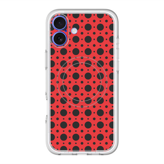 スリムプロテクションプレミアムケース with MagSafe［ Shower Dot - Red ］