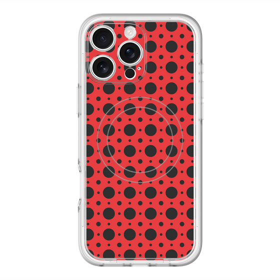 スリムプロテクションプレミアムケース with MagSafe［ Shower Dot - Red ］