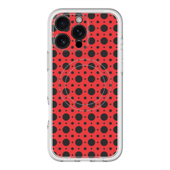 スリムプロテクションプレミアムケース with MagSafe［ Shower Dot - Red ］