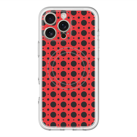 スリムプロテクションプレミアムケース with MagSafe［ Shower Dot - Red ］