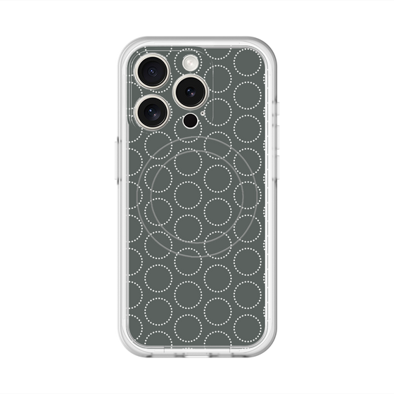 スリムプロテクションプレミアムケース with MagSafe［ Dot Circle - Gray ］