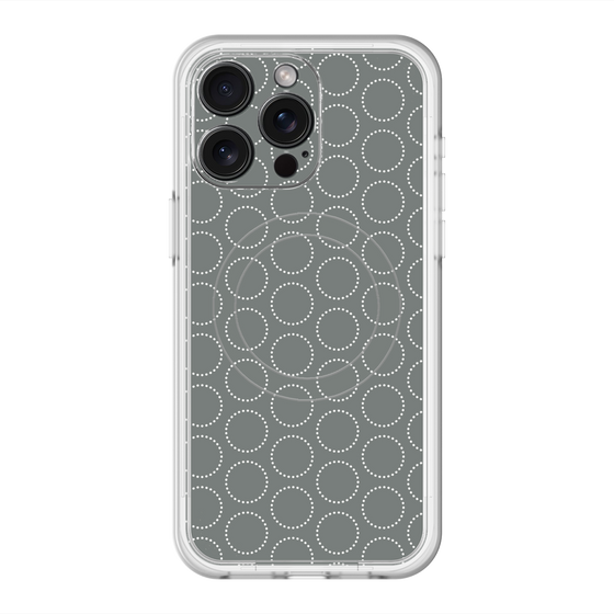 スリムプロテクションプレミアムケース with MagSafe［ Dot Circle - Gray ］