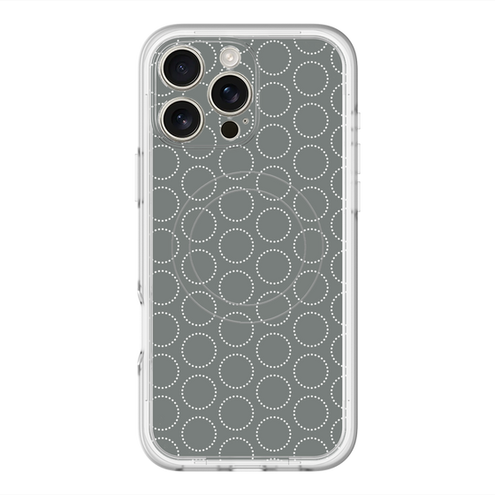 スリムプロテクションプレミアムケース with MagSafe［ Dot Circle - Gray ］