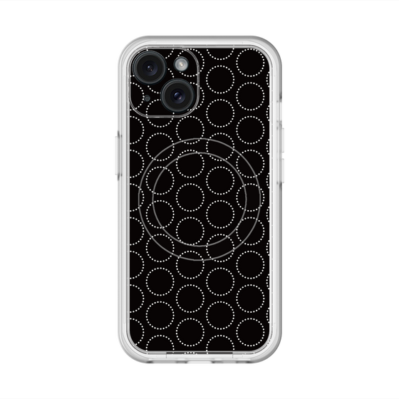 スリムプロテクションプレミアムケース with MagSafe［ Dot Circle - Black ］