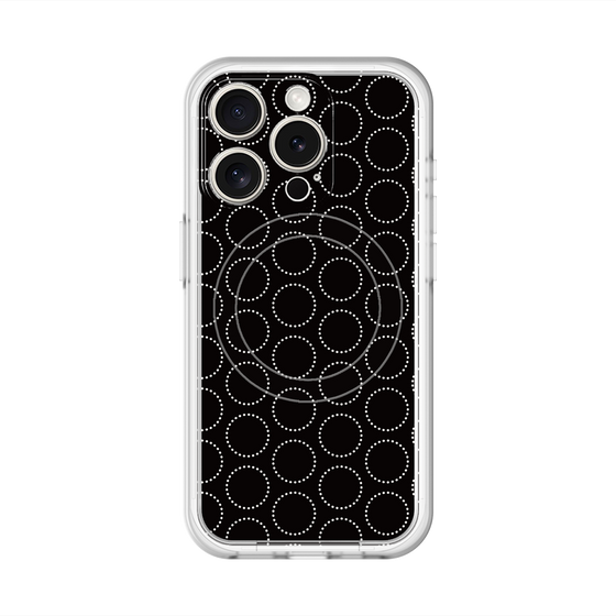 スリムプロテクションプレミアムケース with MagSafe［ Dot Circle - Black ］