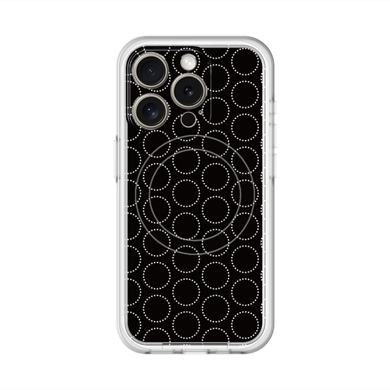 スリムプロテクションプレミアムケース with MagSafe［ Dot Circle - Black ］