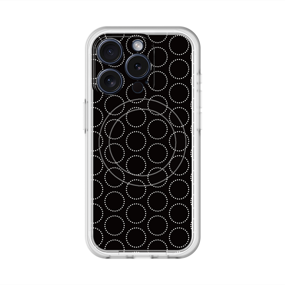スリムプロテクションプレミアムケース with MagSafe［ Dot Circle - Black ］