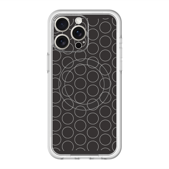 スリムプロテクションプレミアムケース with MagSafe［ Dot Circle - Black ］