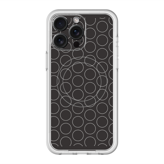 スリムプロテクションプレミアムケース with MagSafe［ Dot Circle - Black ］