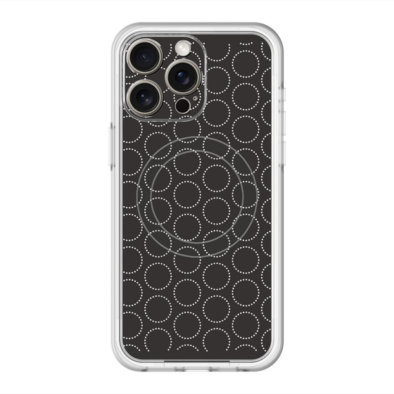 スリムプロテクションプレミアムケース with MagSafe［ Dot Circle - Black ］