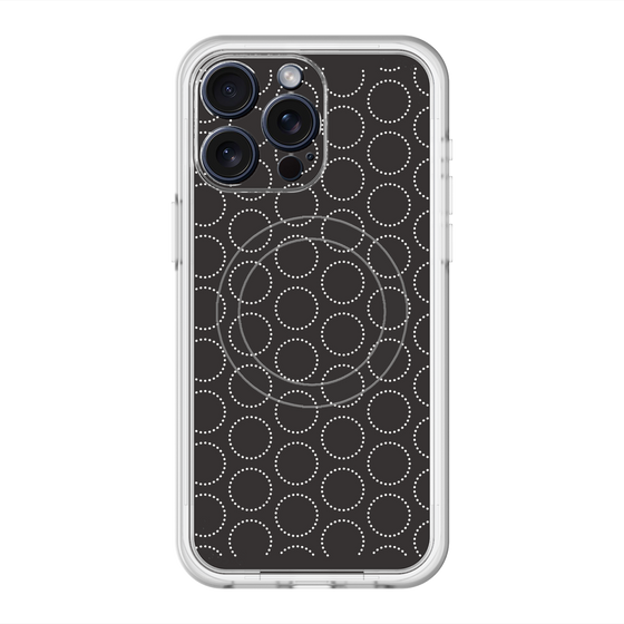 スリムプロテクションプレミアムケース with MagSafe［ Dot Circle - Black ］