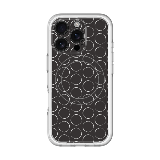 スリムプロテクションプレミアムケース with MagSafe［ Dot Circle - Black ］