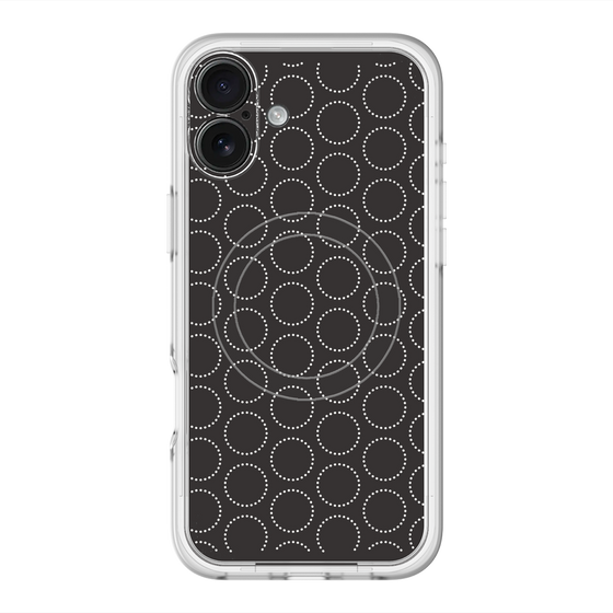 スリムプロテクションプレミアムケース with MagSafe［ Dot Circle - Black ］