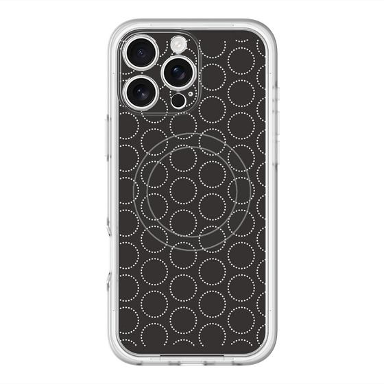 スリムプロテクションプレミアムケース with MagSafe［ Dot Circle - Black ］