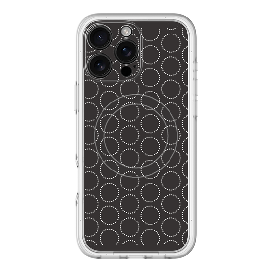 スリムプロテクションプレミアムケース with MagSafe［ Dot Circle - Black ］