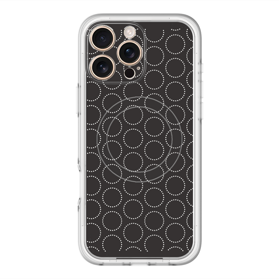 スリムプロテクションプレミアムケース with MagSafe［ Dot Circle - Black ］