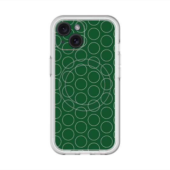 スリムプロテクションプレミアムケース with MagSafe［ Dot Circle - Green ］